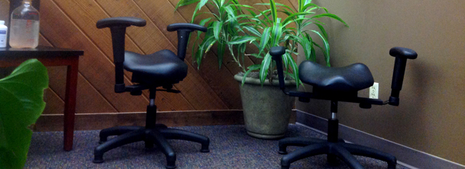 Wobble chair used for spinal rejuvenation therapy in Eau Claire and Chippewa Falls